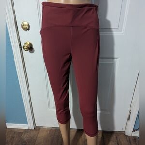 Lululemon Burgundy High-Waist Capri Leggings